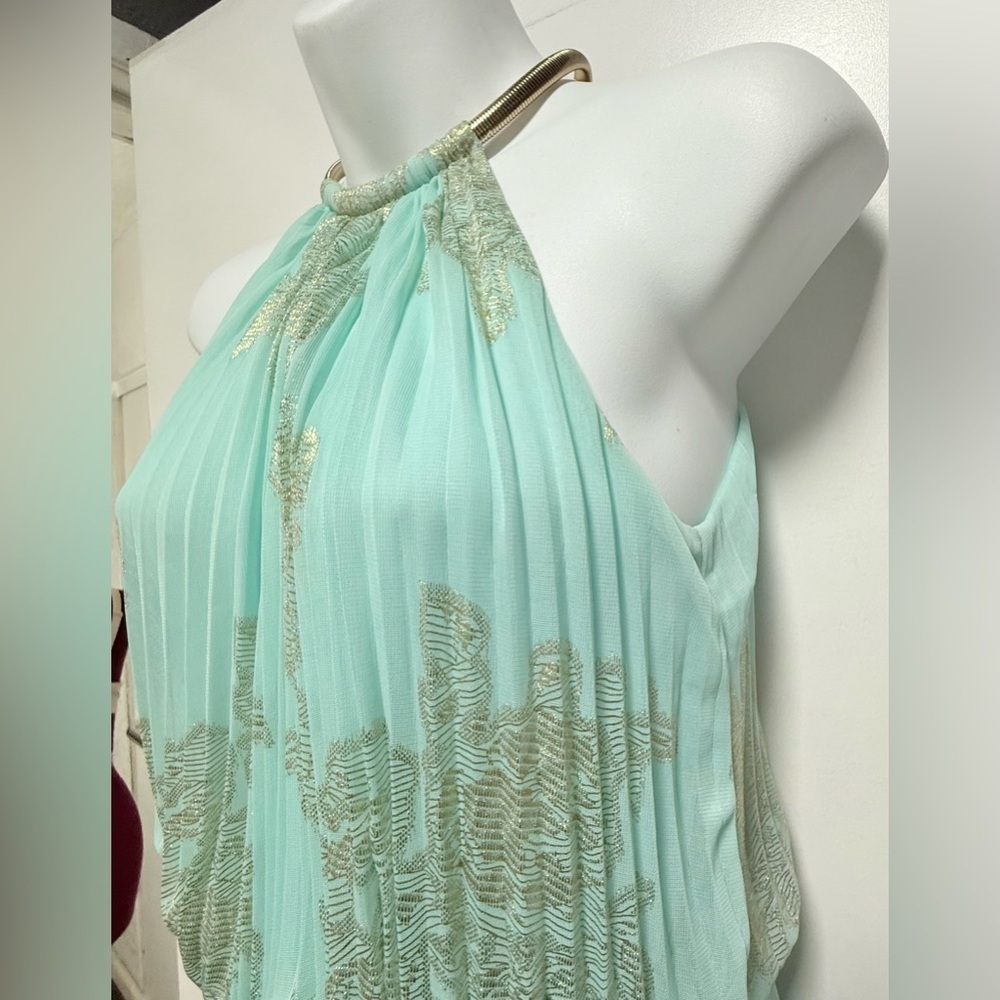 Xscape Green Halter Maxi Dress for Wedding Guest - Picture 4 of 8